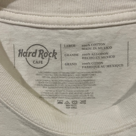 Hard Rock Cafe Maui White and Yellow T-Shirt - Picture 2 of 2